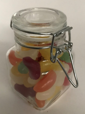 100ML QUADRATISCHES GLAS CLIP TOP JAMADENGLAS - HOCHZEITEN, HONIG, +++ MENGE 3 - 60