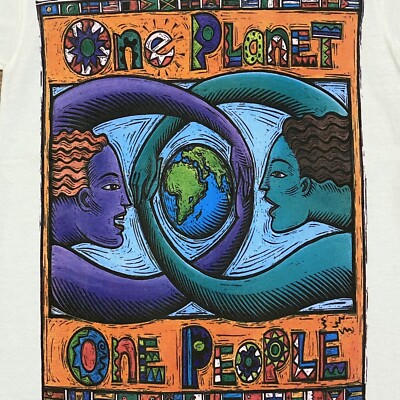 Vintage 1994 Human-I-Tees One Planet, One People T-Shirt Kids Size