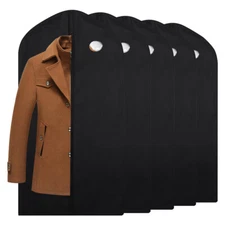 10 Pcs 40-inch Garment Bag for Suit Dress Storage Black with Transparent Window