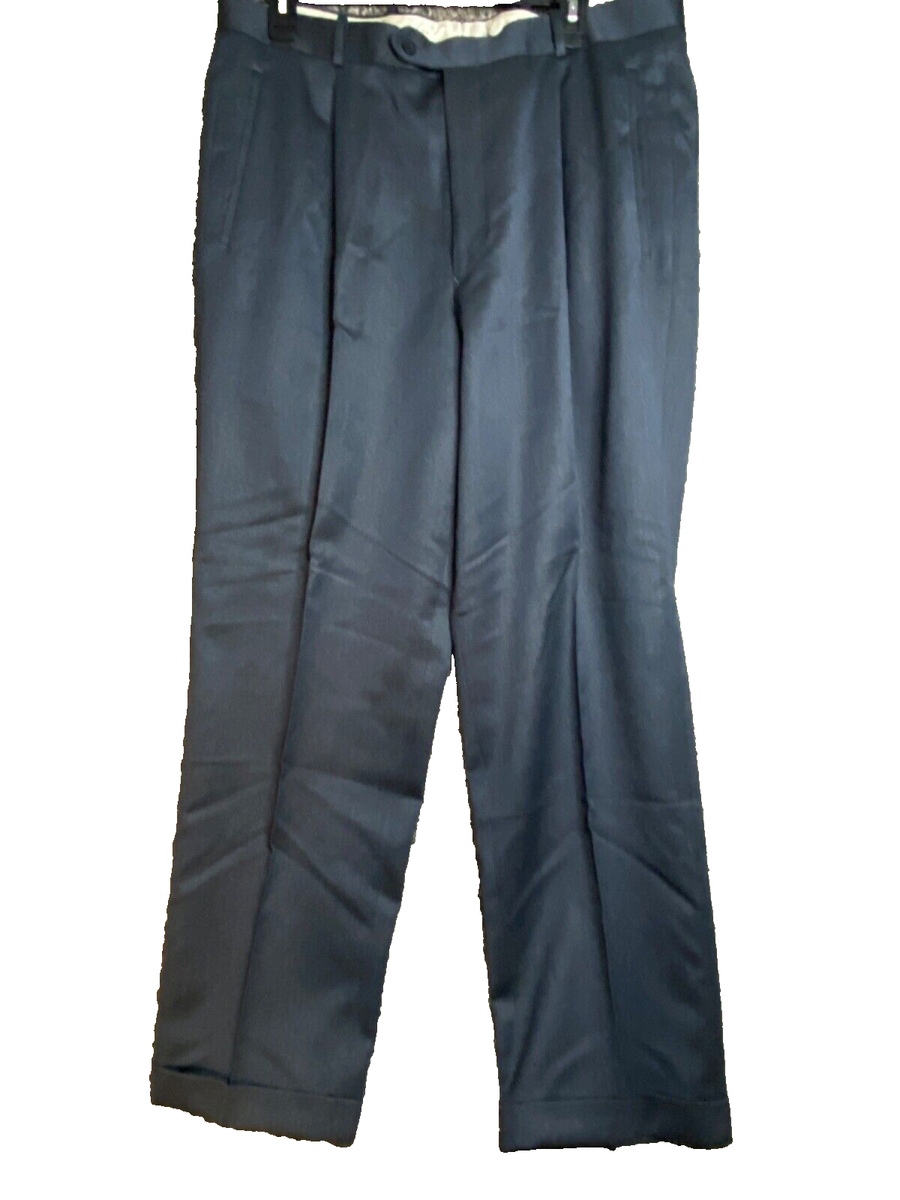 men's triple pleated dress slacks Men's Black Pleated Front Dress Pants