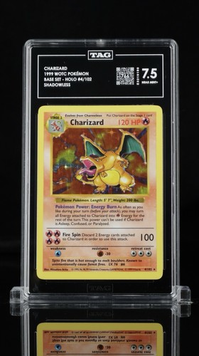 Charizard (Shadowless) graded TAG 7.5 for sale on eBay