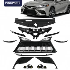 For Camry SE XSE 2021-2023 Gloss Black Front Bumper Grille Headlight Lower trim