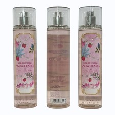 Bath  Body Works STRAWBERRY SNOWFLAKES Fine Fragrance Mist 8 oz 3-PACK 