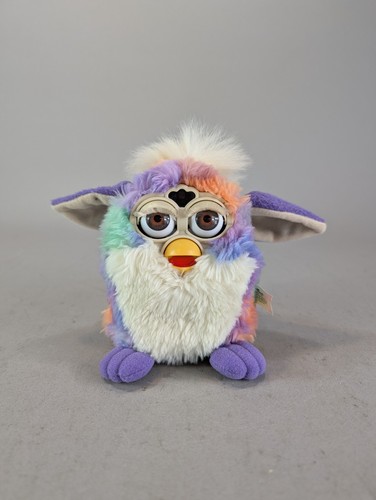 Vintage 1999 Rainbow Pastel Tie Dye Furby 70-800 WORKING! Tiger Electronics