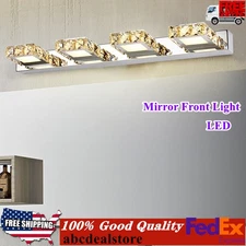 LED Crystal Front Mirror Toilet Wall Lamp Make-up Vanity Light Bathroom Modern