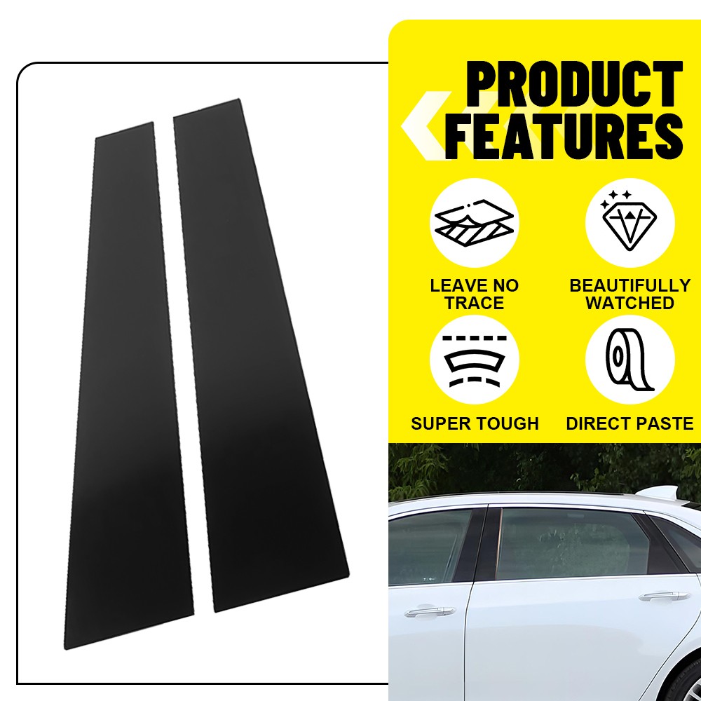 For 2019-2024 Dodge RAM 1500 Black Look Window Pillar Posts Sticker Trim 4PCS