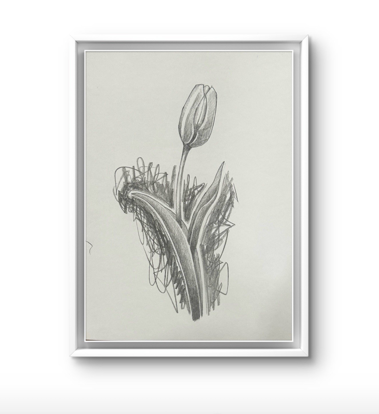 Sketch Flower 9x12 Paper Modern Wall Art Home Decor