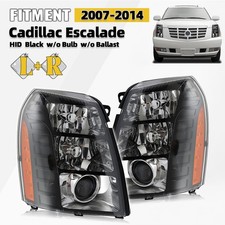 Hidxenon Headlight For 2007-2014 Cadillac Escalade Black Wo Bulb Leftright