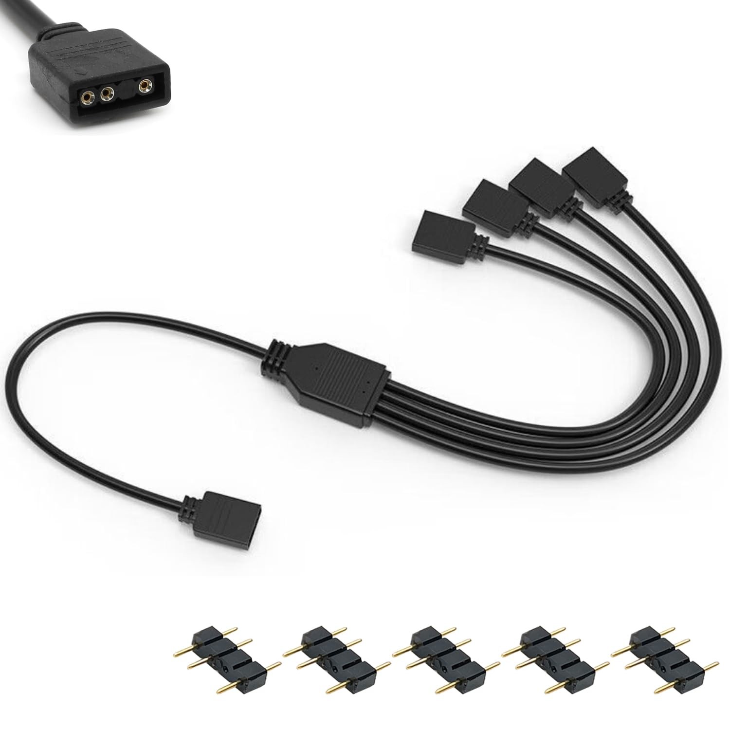 OPSFALCON ARGB Splitter Cable, 5V 3 Pin Addressable RGB Splitter Cable with 3...