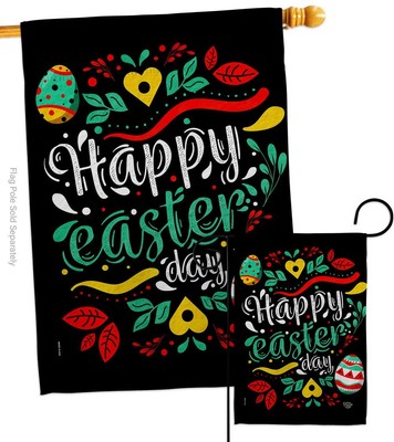Easter Day Garden House Flag Set Spring Happy Bunny Egg Christian Season Spri...