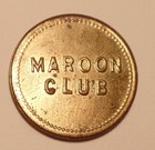 Meriden Connecticut CT trade token Marron Club round brass 5¢ — photo 1