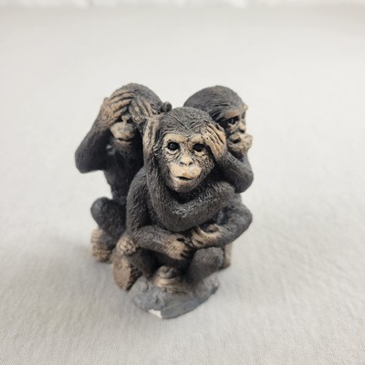 Stone Critters 3 Wise Monkeys Statue Hear No Evil See No Evil Speak No Evi1 998