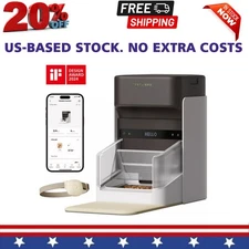 PET.LIBRO RFID Automatic WIFI App Controlled Pet Feeder, 3L, Black, Adjustable