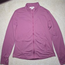 Tommy Bahama Golf Womens Large Berry Pink Honeycomb Texture Full Zip Jacket L