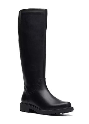 Clarks Orinoco 2 Rise schwarze kniehohe Damenstiefel aus Leder UVP 180 £