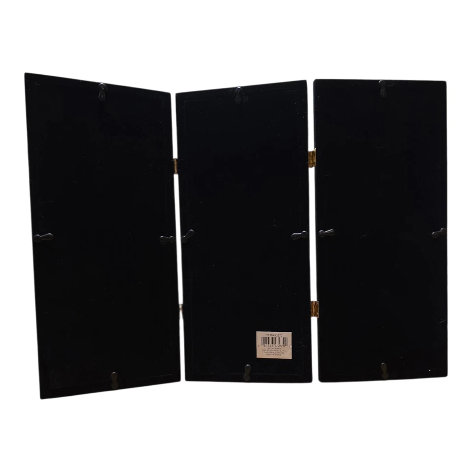 Picture Frame 9 - 5"X3.5" Photos Brassy Gold Color Triple Panel Folding Display - Image 2 of 4