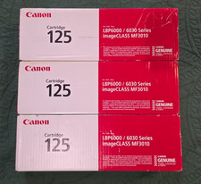 3x Canon 125 Black Toner Cartridge 3484B001AA Genuine OEM LBP6000 LBP6030 MF3010