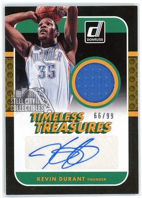 Kevin Durant 2014-15 Panini Donruss Timeless Treasures Patch Auto #TT-KD 66/99