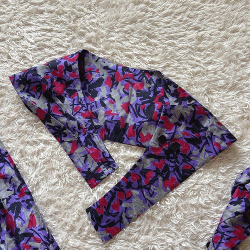 Christian Dior Floral Set Up Blouse & Long Skirt Purple Size 9 M From Japan - Picture 11 of 24