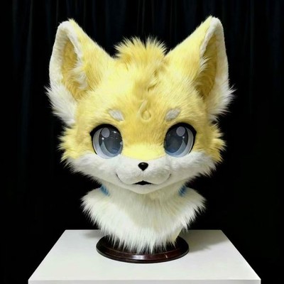 Fursuit Long haired Dog Fox Mascot Party Halloween Fur Cosplay(head)
