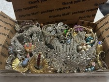 Vintage & Modern Rhinestone Jewelry Lot Repurpose~Crafts ~Repairs NO WEARABLE #9