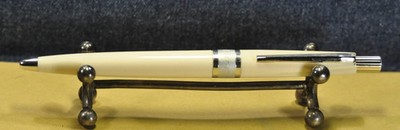 ''PELIKAN'' No.155  White Pearl&CT Rare Vintage German c.1961's Pusher Kugelschreiber