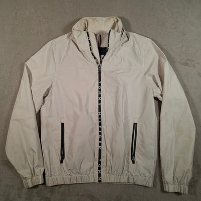 Tommy Hilfiger Jacke Damen XS beige leicht Full Zip Logo Freizeit Golf