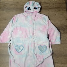 Saint Eve Girl's Pink/ Blue Tye Dye Hooded Unicorn Swim/Bathrobe Size Large...