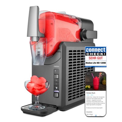 MEDION Slush Eismaschine 2.6LKompressor 5 Modi Selbstreinig. Milchshake Cocktail