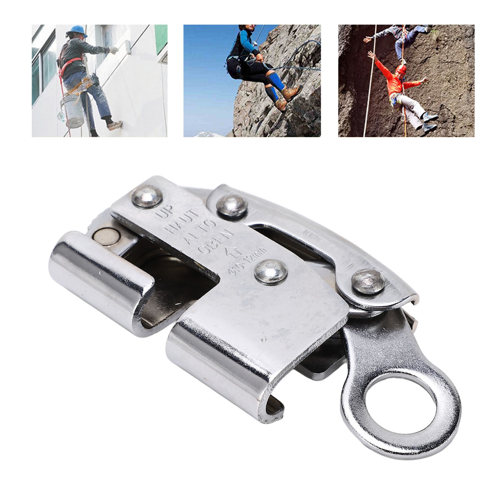 Strong Alloy Steel Rock Climbing Self Locking Rope Grab For Fall Protection New