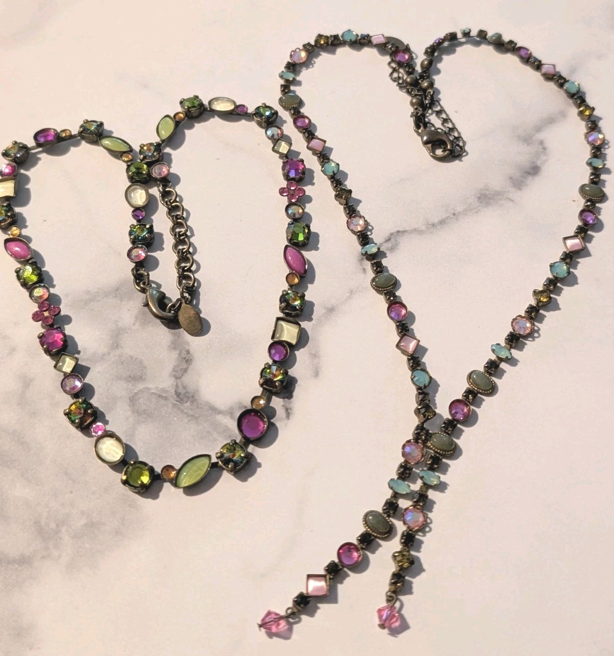 Two Sorrelli Multi Stone Necklaces Coneflower Cho… - image 1