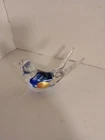 Murano Art Glass Blue Swirl Split Tail Sparrow Made in Italy 5-in Figurine Nice
