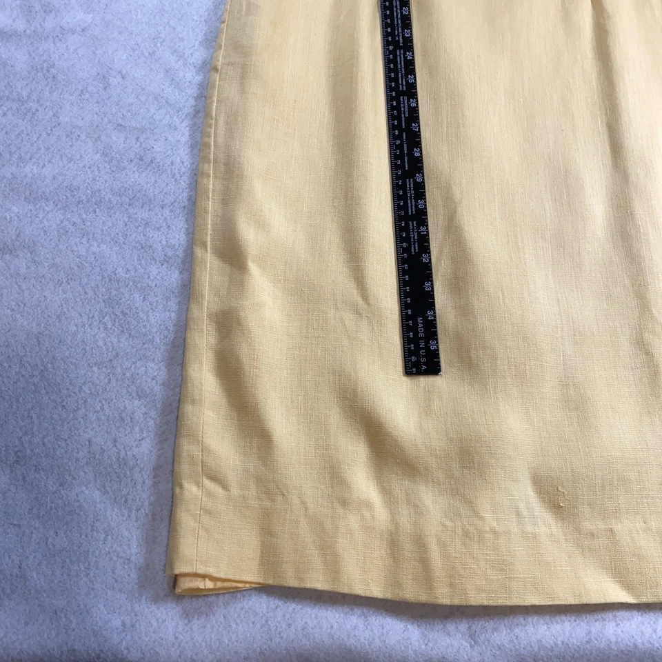 Vestido Spenser Jeremy Mujer Lino Vaina Talla 8 Amarillo Sin Mangas Forrado Foto 4 de 4