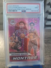 2024-25 Panini Mosaic Zaccharie Risacher #8 Montage Pink Fast Break /20 PSA 9