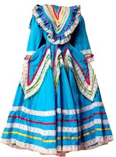 Vestido para mujer Jalisco con falda súper ancha flujo folclórico danza hecho a mano nuevo