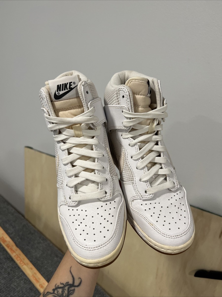 Vtg Nike Dunk Sky Hi Mesh White Leather Sz 6 579763-100 Sneaker