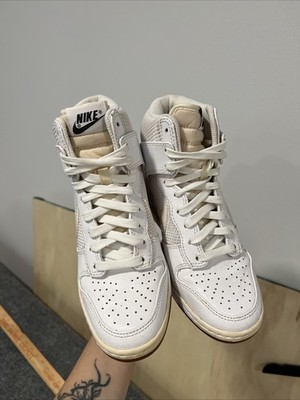 Vtg Nike Dunk Sky Hi Mesh White Leather Sz 6 579763-100 Sneaker