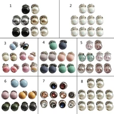 10Pcs/lot Buttons Women Shirt Safety Pins Imitation Pearls Brooch Button for DIY