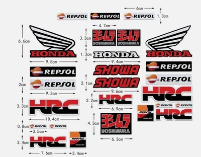 HRC, Honda Motorsport- 25- teilig Aufkleber Set Sticker Reflekt Motorrad NEU