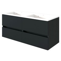 Badezimmer Doppel Waschtisch Mit Unterschrank 120Cm Grau Waschbecken BadmöBel