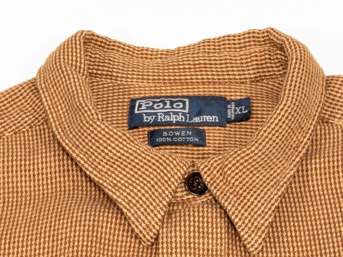 Polo Ralph Lauren Hemd Herren XL Flanell Bowen braun Ellenbogen Patches Hahnentritt - Bild 6 von 11