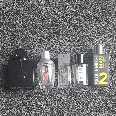 5X Aftershave Leerflaschen. Boss. Armani, Smith, Armaf, Acqua di parma. Deckel inkl.