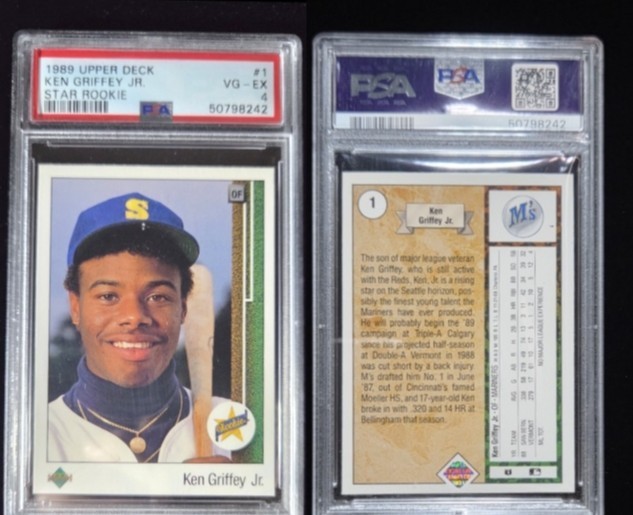 1989 UPPER DECK#1 KEN GRIFFEY JR. ROOKIE ROOKIE▪︎PSA 4▪︎SHIPS FREE▪︎NO RESERVE!