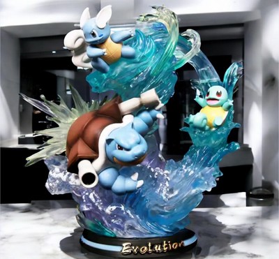 Blastoise Evolution Pokemon Statue - Squirtle, Wartortle & Blastoise - 27cm 11in