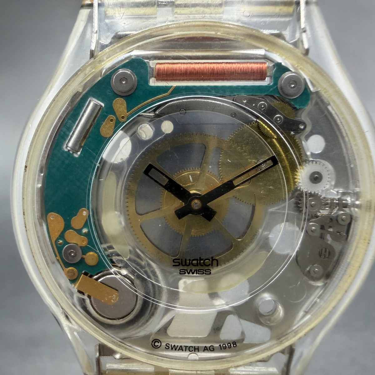 Swatch Jelly Skin Watch Men 34mm Skeleton Dial Clear Round SFK100 