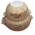 Set of 2 Pyrex Forest Fancies Mushrooms Cinderella Nesting Bowl 442 & 444 In EUC — photo 1
