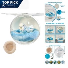 Bird Nest for Cage Parrot House with 2 Winter Mats Clear for Lovebirds Canary...