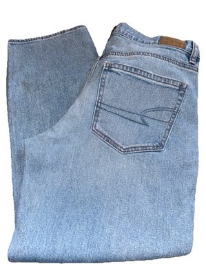 American Eagle Super High Rise Straight Jeans Womens 6 X-Short Light Wash