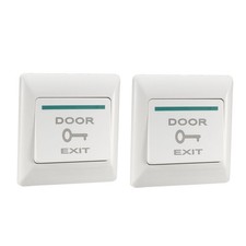 2pcs Push to Exit Button Release NO/NC/COM Door Switch 86mmx86mm 36V 3A White