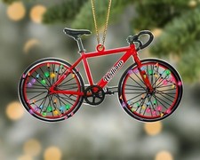 Personalized Name Bicycle Christmas Ornaments, Cycling Ornament, Bicycle Gift